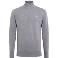 J.Lindeberg Kian Zipped Sweater Troyer Strick hellgrau melange von J.LINDEBERG