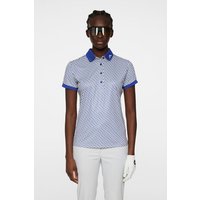 J.Lindeberg Tour Tech Print Halbarm Polo blau von J.LINDEBERG