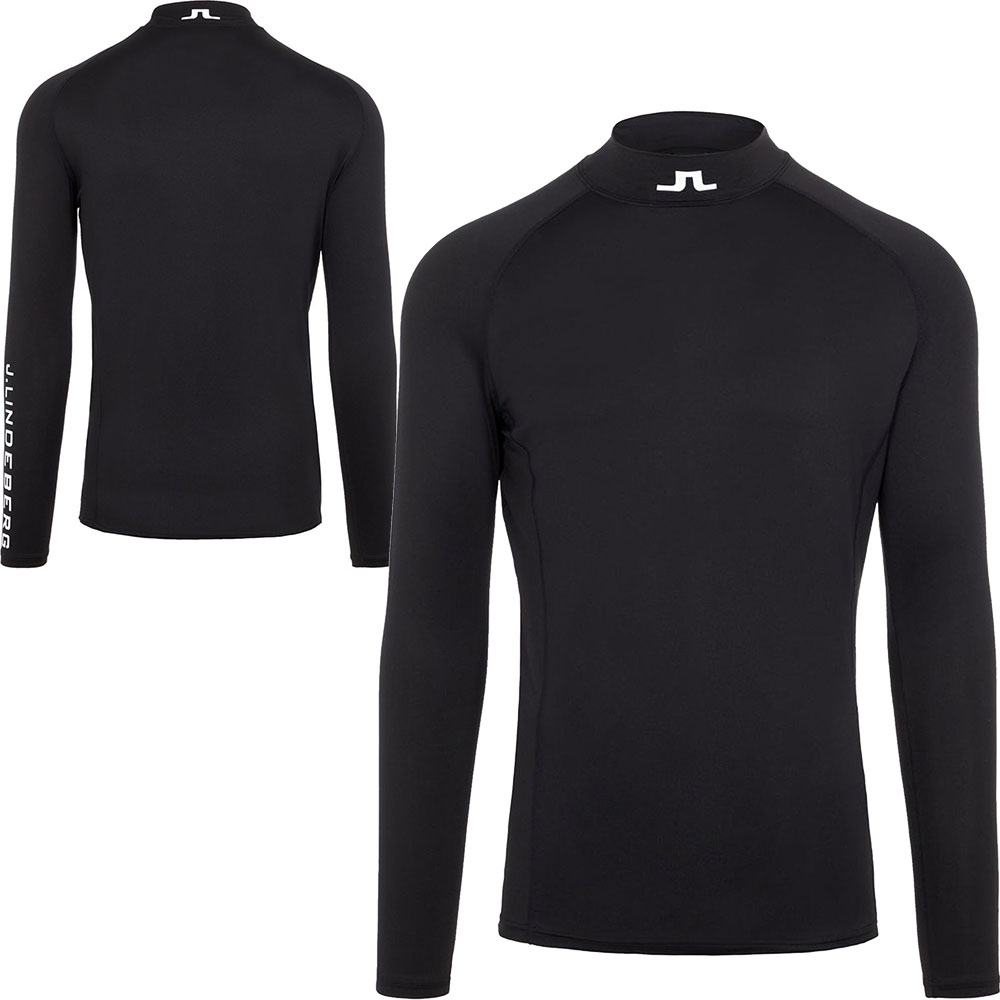 'J.Lindeberg Golf Aello Soft Compression Herren Mock schwarz' von J.LINDEBERG