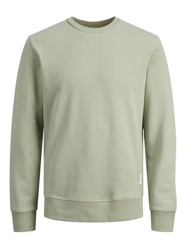 JACK & JONES, Basic-Sweatshirt aus gewebter Baumwolle mit Rundhalsausschnitt, Hellgrün von JACK & JONES