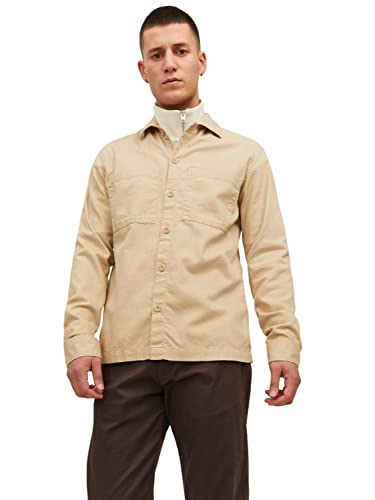 JACK & JONES Herren Freizeit Hemd JPRPETE Spring Comfort Fit XS- XXL, Größe:XXL, Farbe:Sand Comfort FIT 12225685 von JACK & JONES