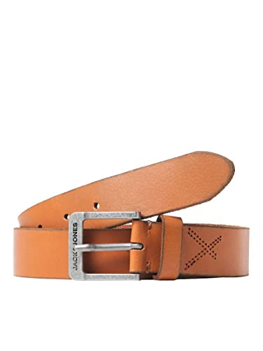 JACK & JONES Legerer Echtleder Gürtel Klassischer Leather Belt mit Löcher JACROCK von JACK & JONES