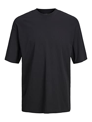 Jack & Jones Herren Rundhals T-Shirt JJETIMO - Relaxed Fit S M L XL XXL Schwarz Weiss Braun Grün Baumwolle, Größe:XL, Farbe:Black 12234745 von JACK & JONES