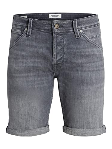 JACK & JONES Herren Jeans Short JJIRICK JJFOX GE 241 - Relgular Fit - Plussize, Größe:46, Farbe:Grey Denim 12229105 von JACK & JONES