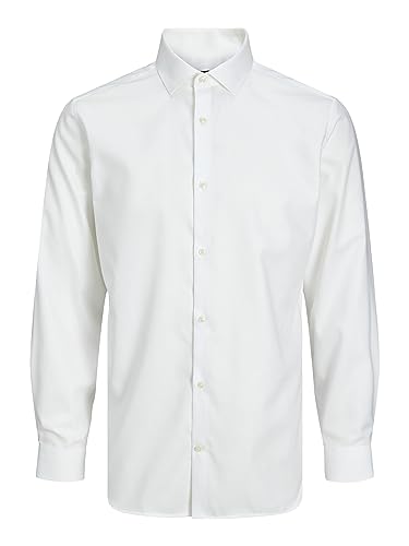 JACK & JONES Herren Jprblaparker Shirt L/S Noos Hemd, Weiß, S EU von JACK & JONES