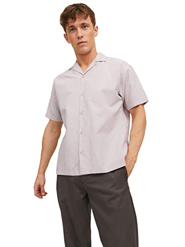 JACK & JONES Herren Freizeit Hemd JPRBLUSUMMER LINEN - Comfort Fit XS- XXL, Größe:S, Farbe:Crockery RELAX FIT 12227681 von JACK & JONES