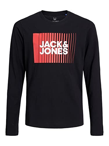 JACK & JONES Jungen Jjecorp Logo Tee Play Ls O-neck Noos Jnr T-Shirt, Schwarz, 128 EU von JACK & JONES