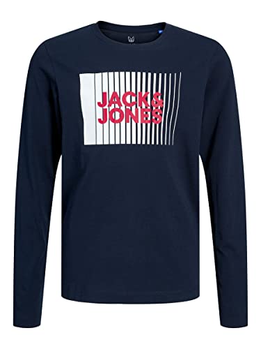 JACK & JONES Jungen Jjecorp Logo Tee Play Ls O-neck Noos Jnr T-Shirt, Navy Blazer, 128 EU von JACK & JONES