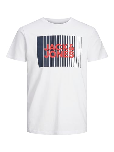 JACK & JONES Jungen Jjecorp Logo Tee Play O-neck Noos Jnr T-Shirt, Weiß, 164 EU von JACK & JONES