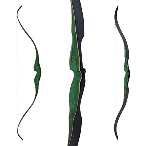 Jackalope Recurvebogen Malachite 60 Zoll One Piece 30-60 lbs Linkshand (30 lbs) von JACKALOPE Archery