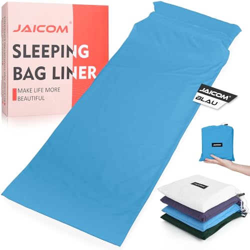 JAICOM Hüttenschlafsack aus Mikrofaser, Kleines Packmaß & besonders weich und Leichter Schlafsack [330 g] - Hotel, Outdoor, Reise, Berghütten Seidenschlafsack von JAICOM