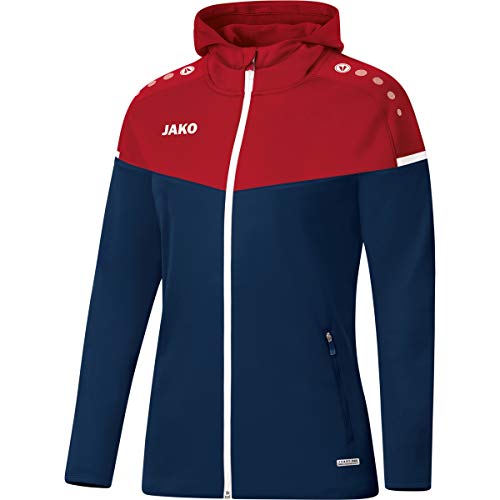 Jako Damen Kapuzenjacke Champ 2.0, marine/chili rot, 38, 6820 von JAKO