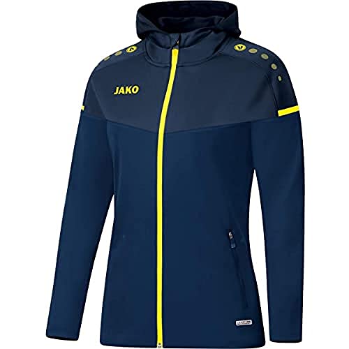 Jako Damen Kapuzenjacke Champ 2.0, marine/darkblue/neongelb, 38, 6820 von JAKO