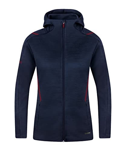 JAKO Damen Freizeitjacke Challenge mit Kapuze, Marine-Meliert/Maroon, 40 JAKO Damen Freizeitjacke Challenge mit Kapuze, Marine-Meliert/Maroon, 40 von JAKO