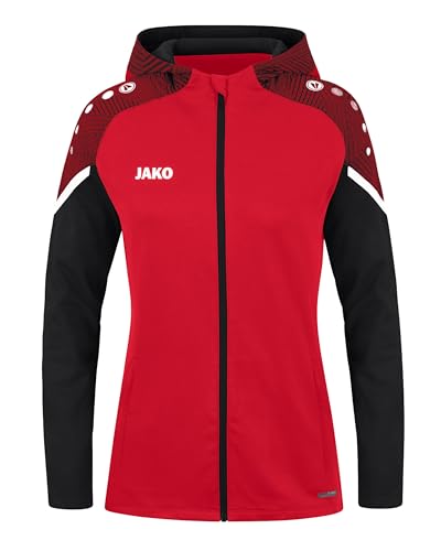 JAKO Damen Kapuzenjacke Performance, Rot/Schwarz, 38 von JAKO