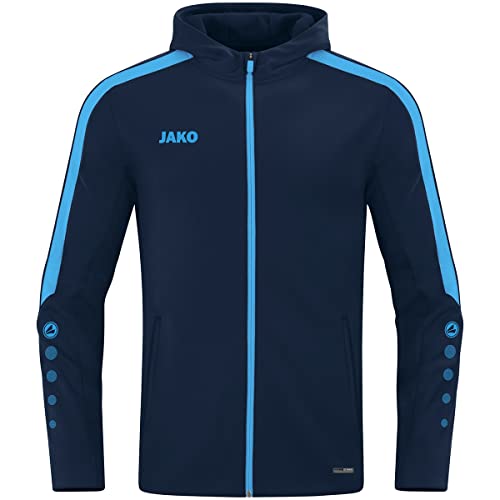 JAKO Damen Kapuzenjacke Power, Marine/Skyblue, 44 von JAKO