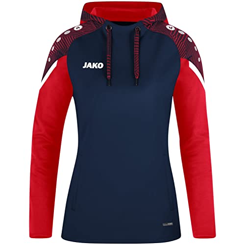 JAKO Damen Kapuzensweatshirt Kapuzensweat Performance, Marine/Rot, 36 EU von JAKO