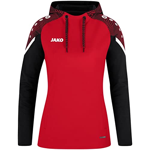 JAKO Damen Kapuzensweatshirt Performance, Rot/Schwarz, 38 von JAKO