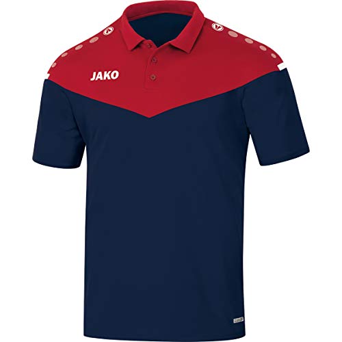 JAKO Damen Polo Champ 2.0, marine/chili rot, 42, 6320 von JAKO