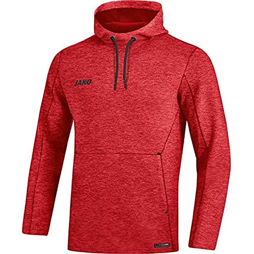 JAKO Damen Kapuzensweat Premium Basics, rot meliert, 44, 6729 von JAKO