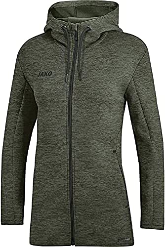 JAKO Damen Premium Basics hættejakke Kapuzenjacke, khaki meliert, 44 EU von JAKO