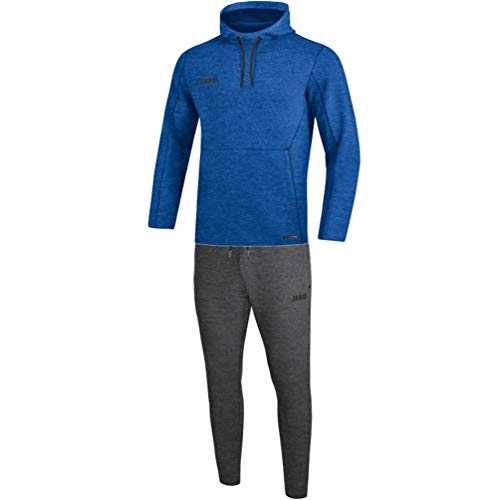 JAKO Damen Jogginganzug Premium Basics mit Kapuzensweat, royal meliert, 38, M9629 von JAKO