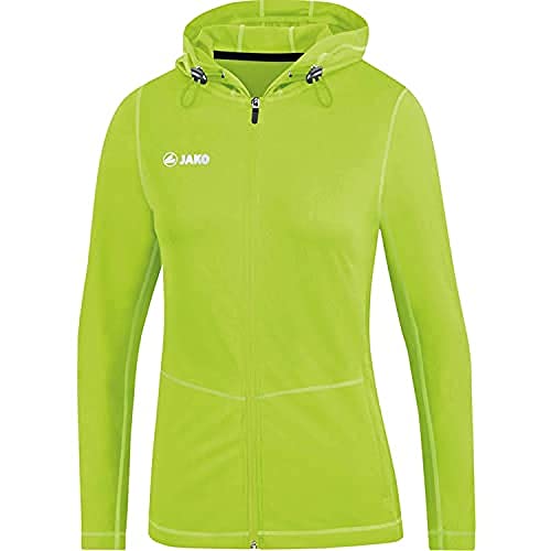 JAKO Damen Kapuzenjacke Run 2.0, Neongrün, 44 von JAKO