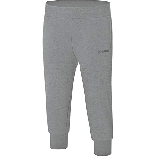 JAKO Damen Sweat Capri Basic, anthrazit meliert, 34, 6703 von JAKO