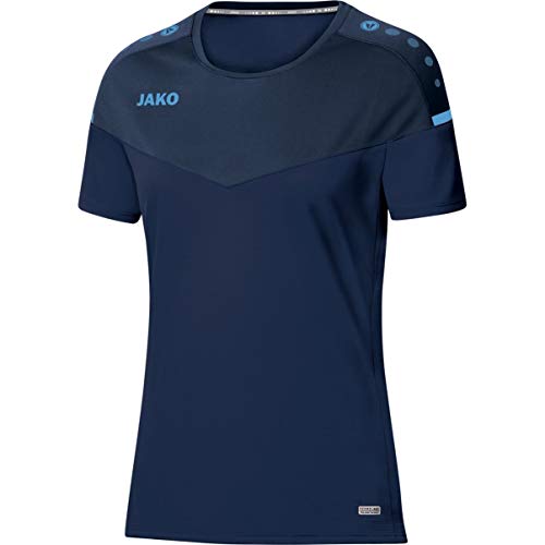 JAKO Damen T-shirt Champ 2.0, marine/darkblue/skyblue, 34, 6120 von JAKO