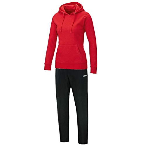 JAKO Damen Jogginganzug Freizeit Team mit Kapuzensweat, rot, 34, M9533 von JAKO