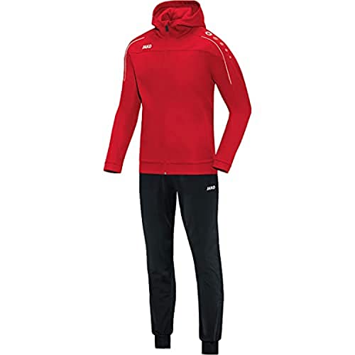 JAKO Damen Trainingsanzug Polyester Classico mit Kapuze, rot, 38, M9450 von JAKO