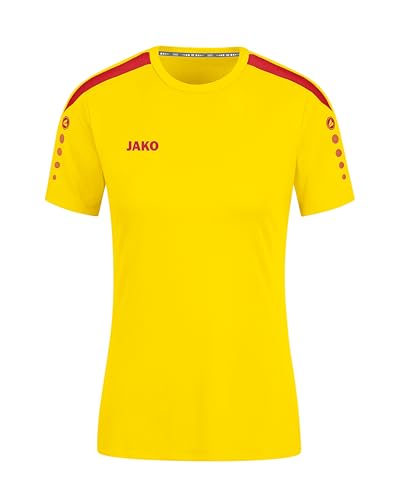 JAKO Damen Trikot Power (Kurzarm), Citro/Rot, 34 von JAKO