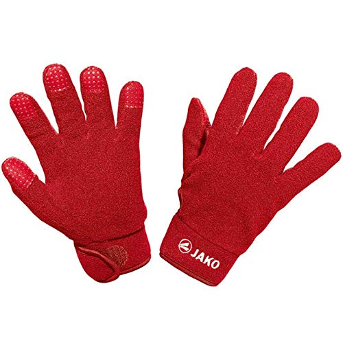 JAKO Feldspielerhandschuhe Fleece, Größe:4, Farbe:rot von JAKO