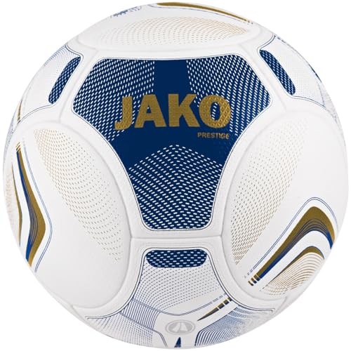 JAKO Unisex Spielball Prestige, Weiß/Navy/Gold, 5 JAKO Unisex Spielball Prestige, Weiß/Navy/Gold, 5 von JAKO