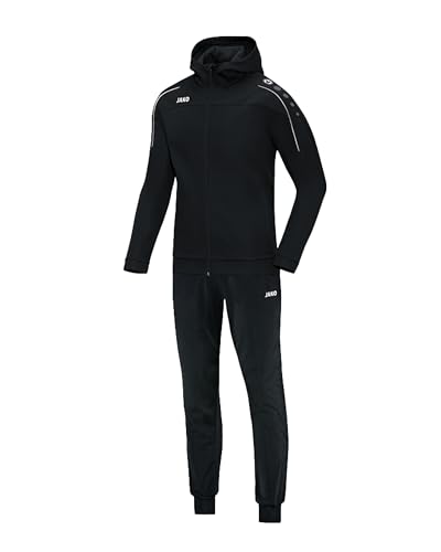 JAKO Trainingsanzug Herren & Damen Polyester Classico mit Kapuze Schwarz M - Jogginganzug 2-teilig für Sport und Alltag, Jogginghose & Trainingsjacke JAKO Trainingsanzug Herren & Damen Polyester Classico mit Kapuze Schwarz M - Jogginganzug 2-teilig für Sport und Alltag, Jogginghose & Trainingsjacke von JAKO