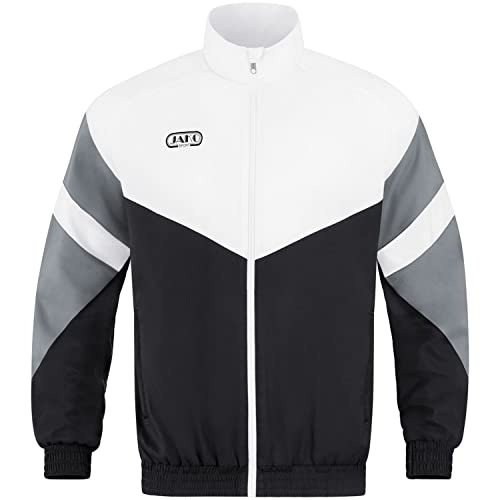 JAKO Herren Freizeitjacke Retro, Schwarz/Weiß/Steingrau, S von JAKO