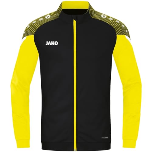 JAKO Herren Jacket Polyesterjacke Performance, schwarz/soft yellow, S EU von JAKO