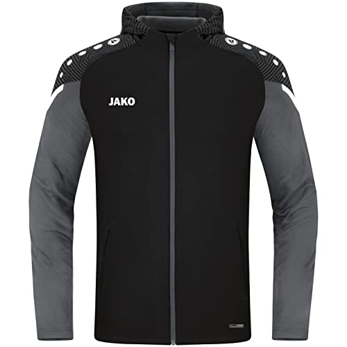 JAKO Herren Kapuzenjacke Performance, Schwarz/Anthra Light, S von JAKO