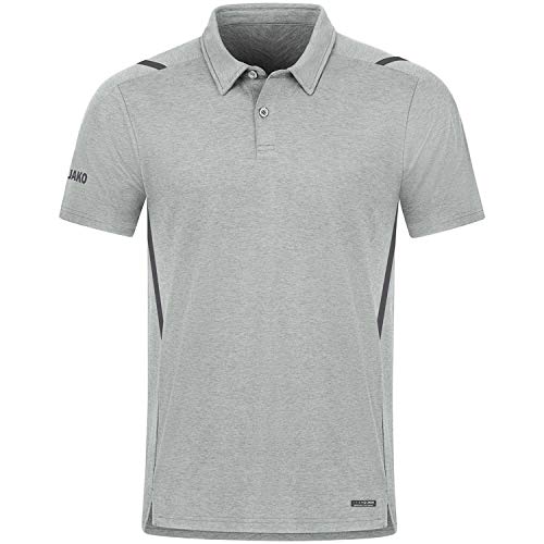 JAKO Herren Poloshirt Challenge, Hellgrau-Meliert/Anthra Light, 3XL von JAKO