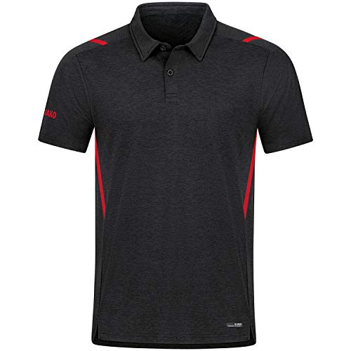 JAKO Herren Poloshirt Challenge, Schwarz-Meliert/Rot, 3XL von JAKO