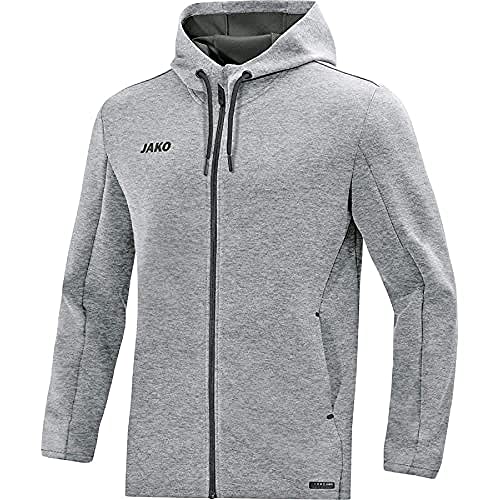 JAKO Herren Kapuzenjacke Premium Basics, grau meliert, 4XL, 6829 von JAKO