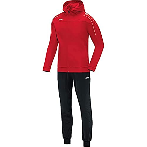 JAKO Herren Trainingsanzug Polyester Classico mit Kapuze, rot, XL, M9450 von JAKO