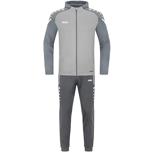 JAKO Herren Trainingsanzug Polyester Performance mit Kapuze, Soft Grey/Steingrau, M von JAKO