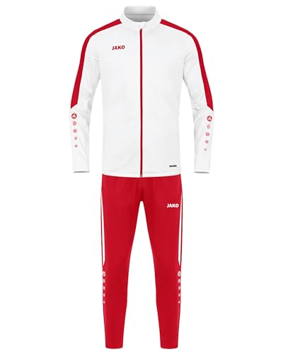 JAKO Herren Trainingsanzug Polyester Power, Weiß/Rot, XL JAKO Herren Trainingsanzug Polyester Power, Weiß/Rot, XL von JAKO