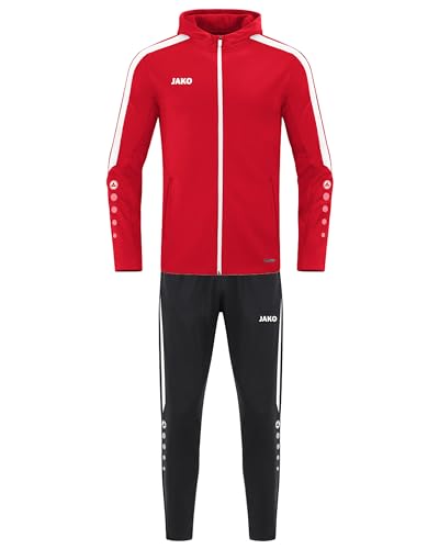 JAKO Herren Trainingsanzug Polyester Power mit Kapuze, Rot, L JAKO Herren Trainingsanzug Polyester Power mit Kapuze, Rot, L von JAKO