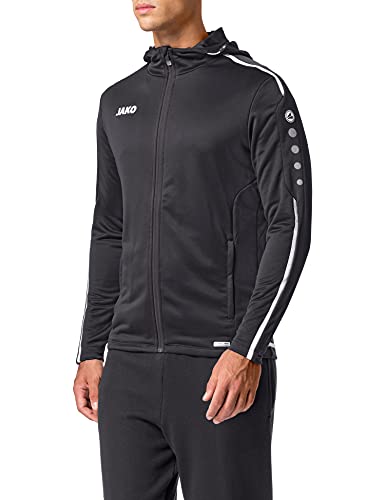 JAKO Herren Trainingsanzug Polyester Striker 2.0 mit Kapuze, schwarz/weiß, S, M9419 von JAKO