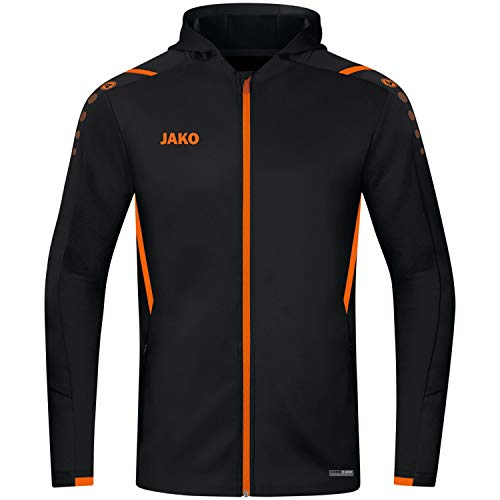 JAKO Herren Kapuzenjacke Challenge, Schwarz/Neonorange, 4XL von JAKO