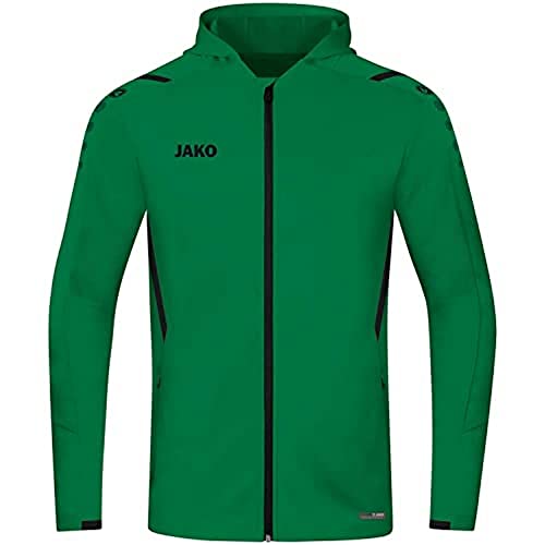 JAKO Herren Kapuzenjacke Challenge, Sportgrün/Schwarz, S von JAKO