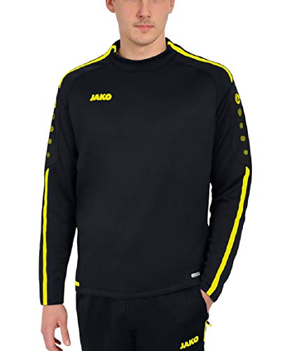 JAKO Herren Trainingssweat Sweat Striker 2.0, schwarz/neongelb, M, 8819 von JAKO