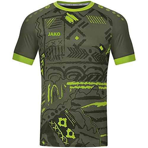 JAKO Herren Jersey Trikot Tropicana, Khaki/Neongrün, S EU JAKO Herren Jersey Trikot Tropicana, Khaki/Neongrün, S EU von JAKO
